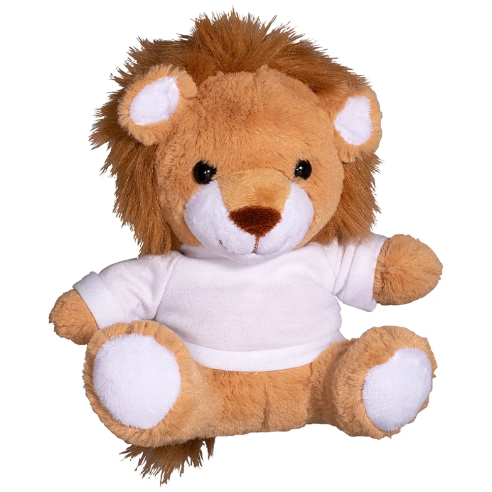 Lion en peluche de 7" avec un t-shirt.