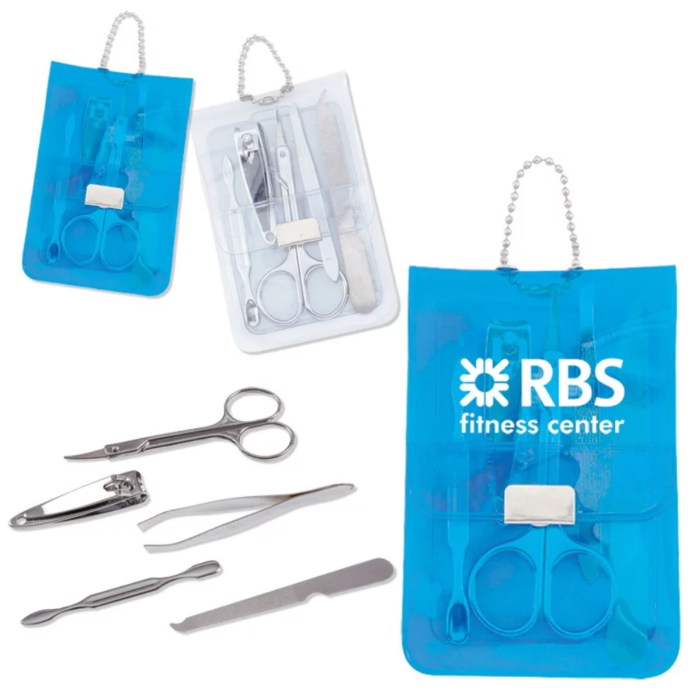 Pochette de manucure transparente 5 pièces