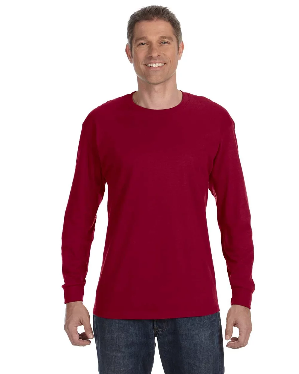 T-shirt à manches longues en coton épais pour adulte de Gildan.