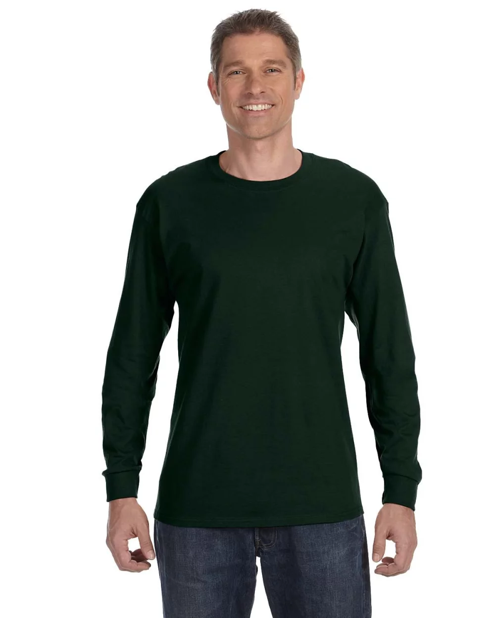 T-shirt à manches longues en coton épais pour adulte de Gildan.
