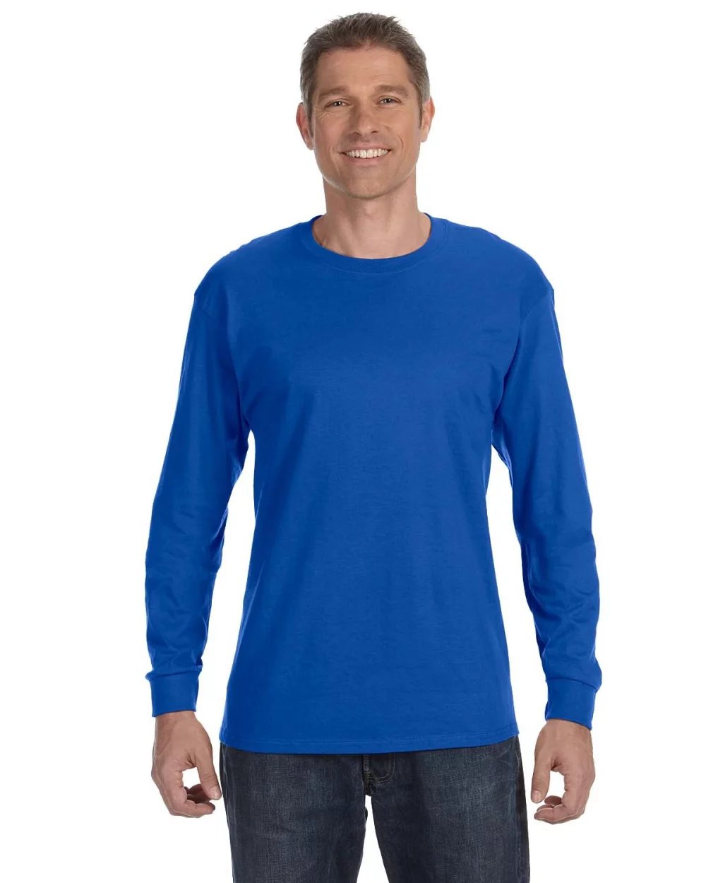 T-shirt à manches longues en coton épais pour adulte de Gildan.