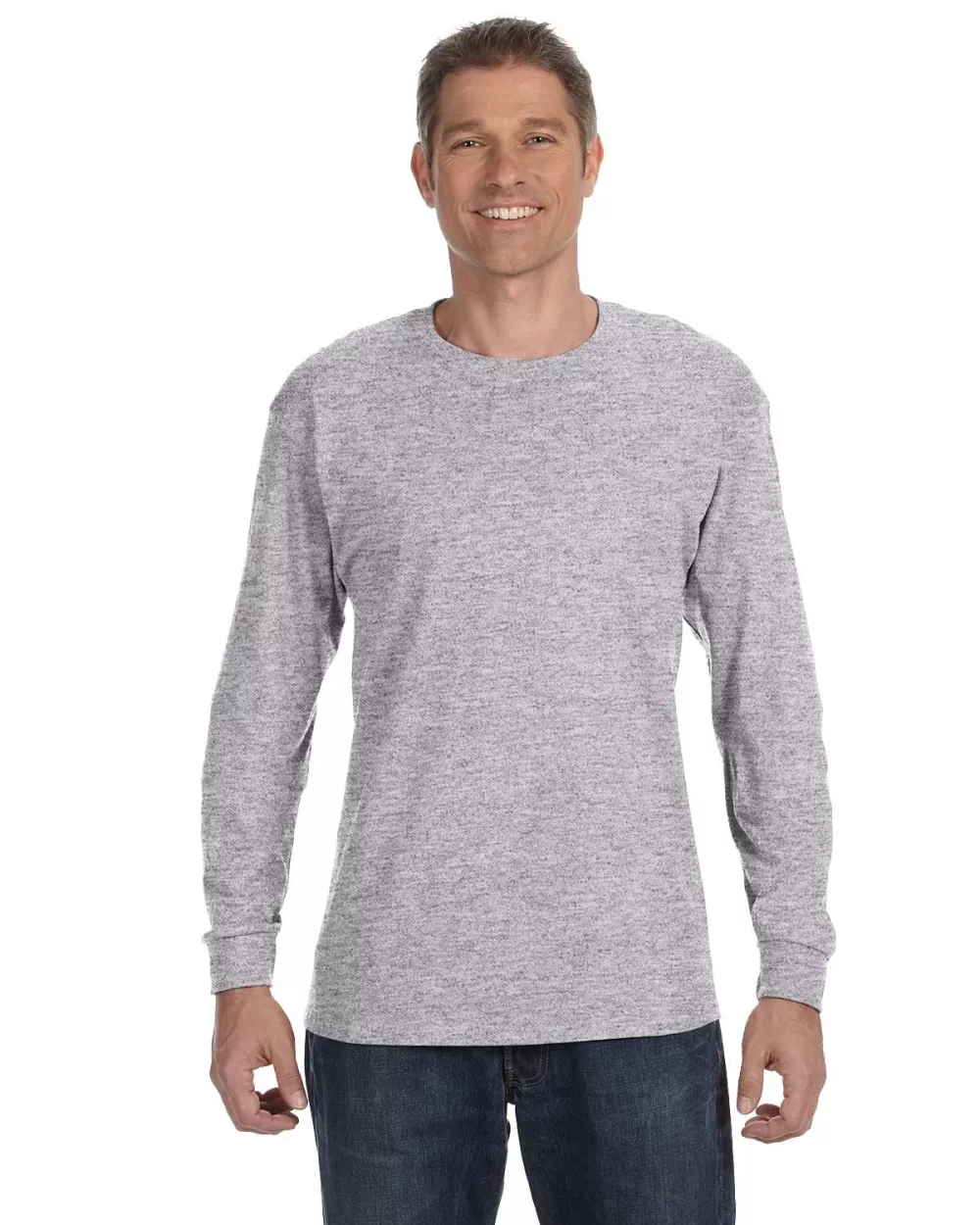 T-shirt à manches longues en coton épais pour adulte de Gildan.