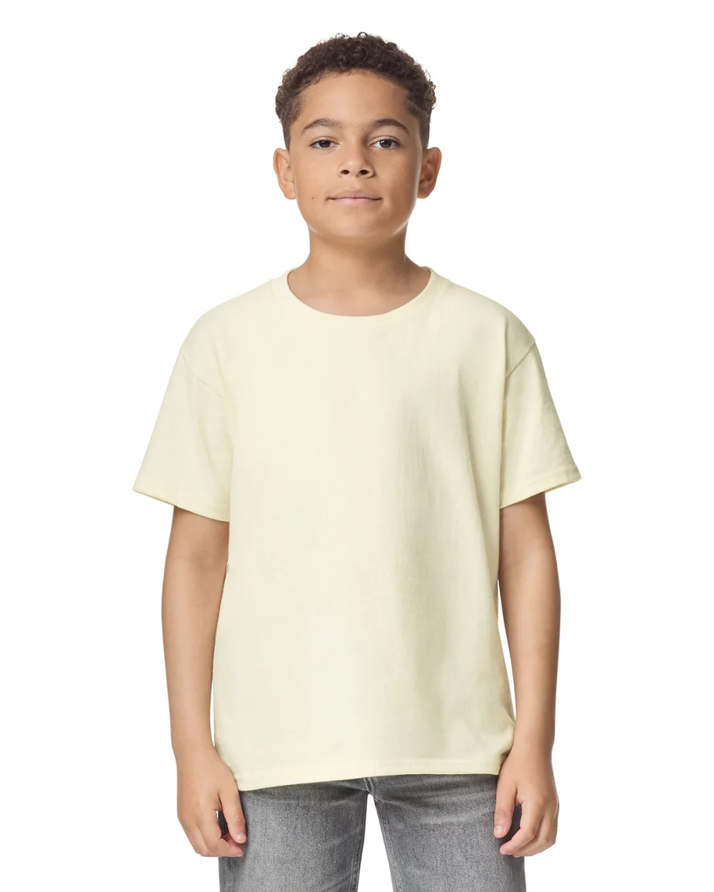 T-shirt en coton épais pour jeunes de la marque Gildan.