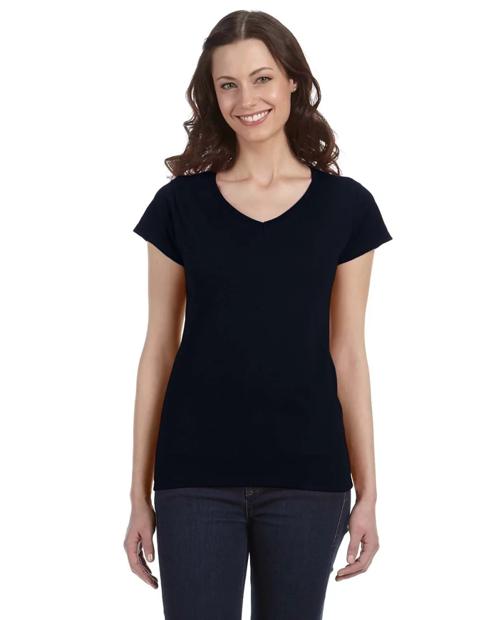 T-shirt ajusté à col en V Gildan pour femmes en SoftStyle®