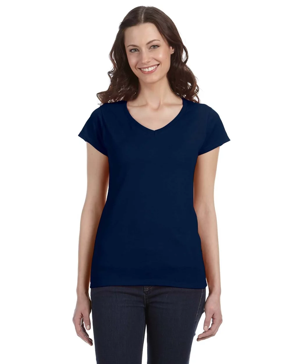 T-shirt ajusté à col en V Gildan pour femmes en SoftStyle®