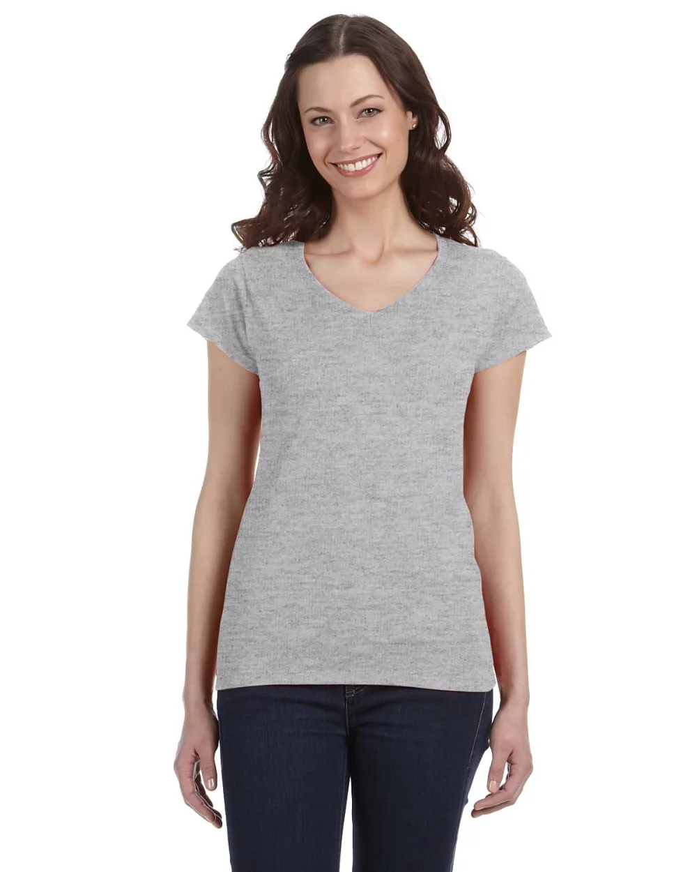 T-shirt ajusté à col en V Gildan pour femmes en SoftStyle®