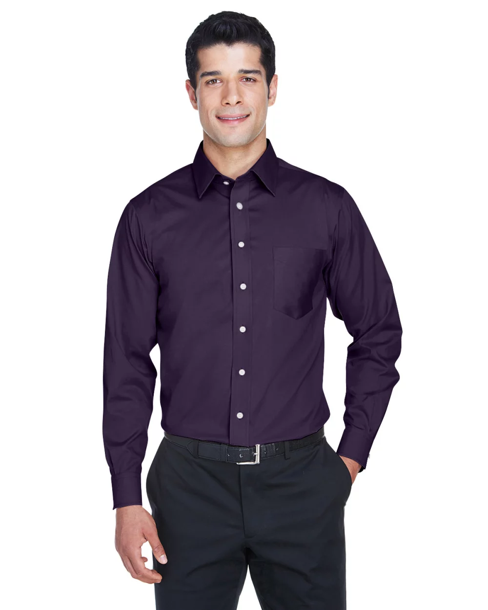DEVON AND JONES Men's Crown Collection® Solid Stretch Twill Woven Shirt
