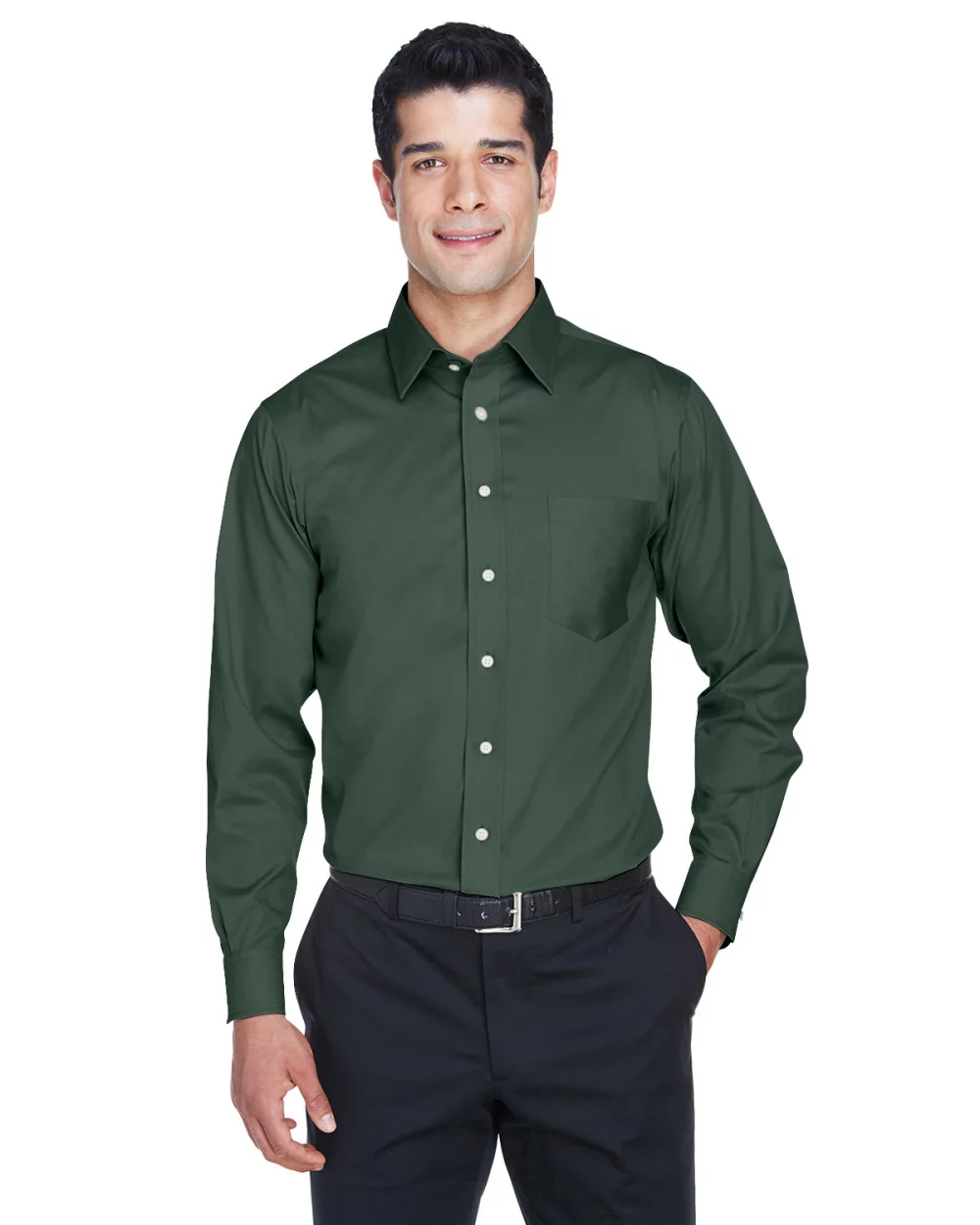 DEVON AND JONES Men's Crown Collection® Solid Stretch Twill Woven Shirt