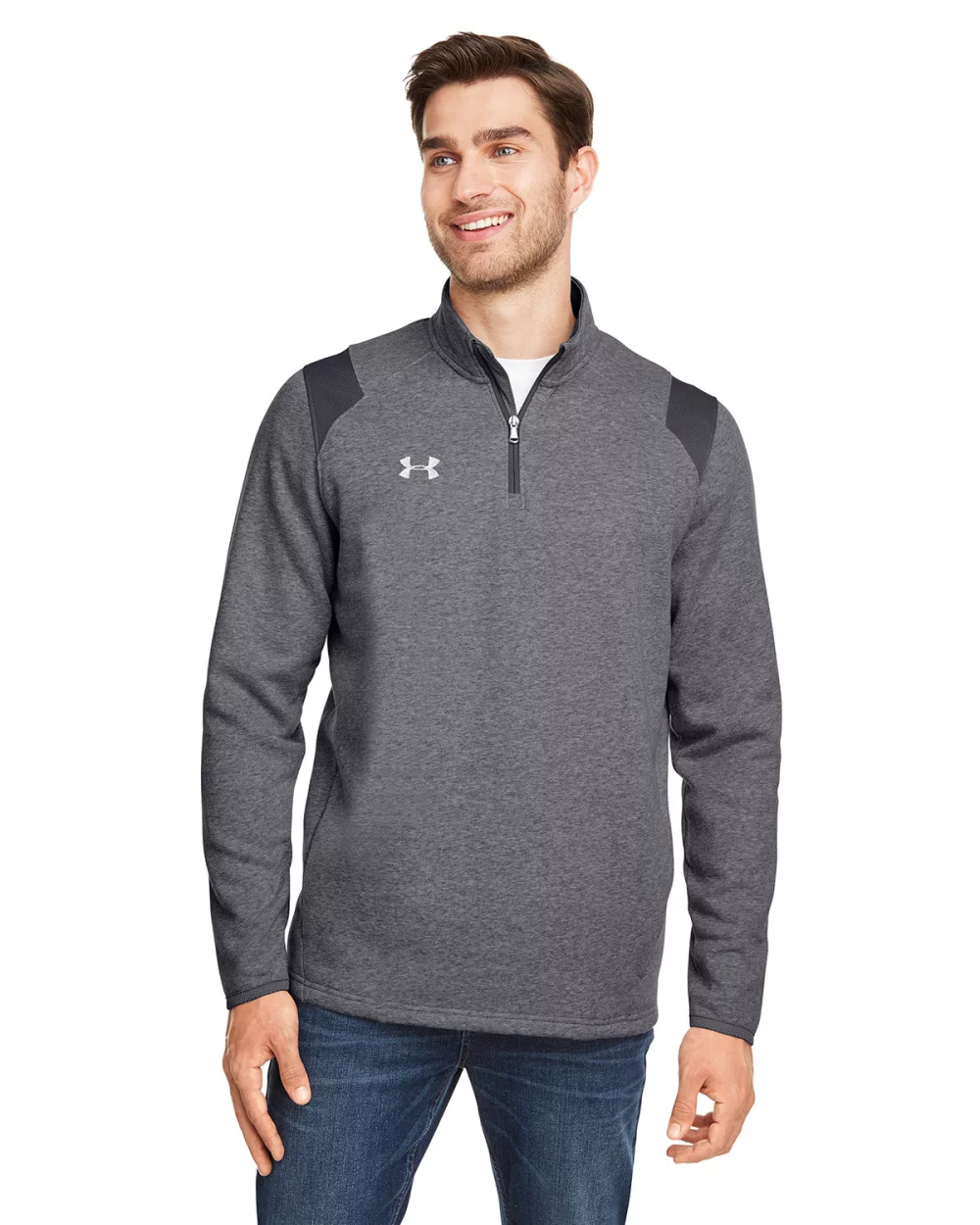 UNDER ARMOUR Men's Hustle Quarter-Zip Pullover Sweatshirt