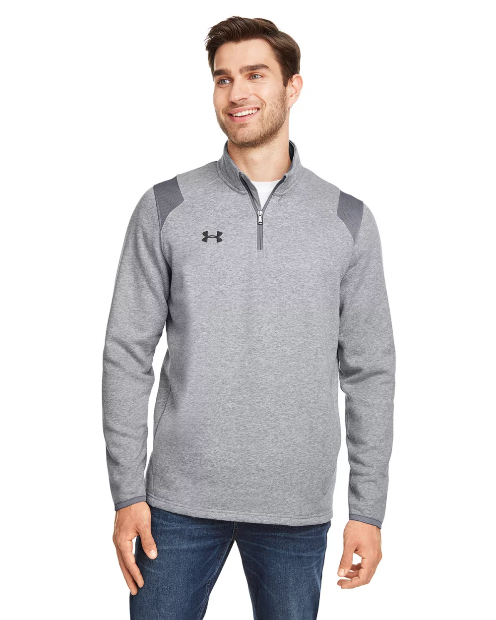 UNDER ARMOUR Men's Hustle Quarter-Zip Pullover Sweatshirt