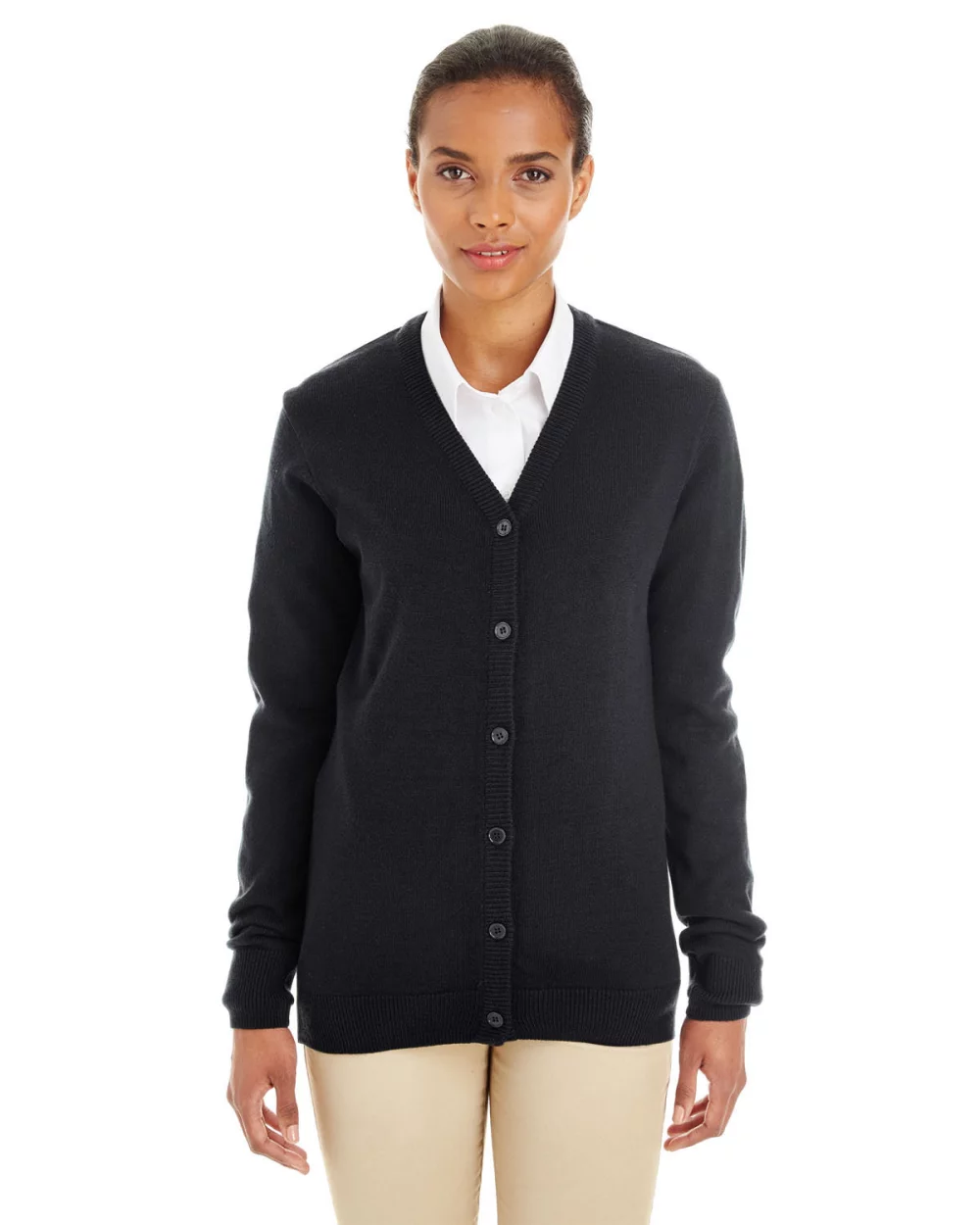 Harriton Ladies' Pilbloc™ V-Neck Button Cardigan Sweater