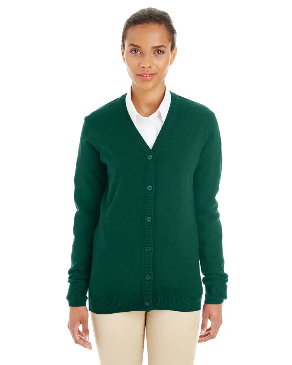 Harriton Ladies' Pilbloc™ V-Neck Button Cardigan Sweater