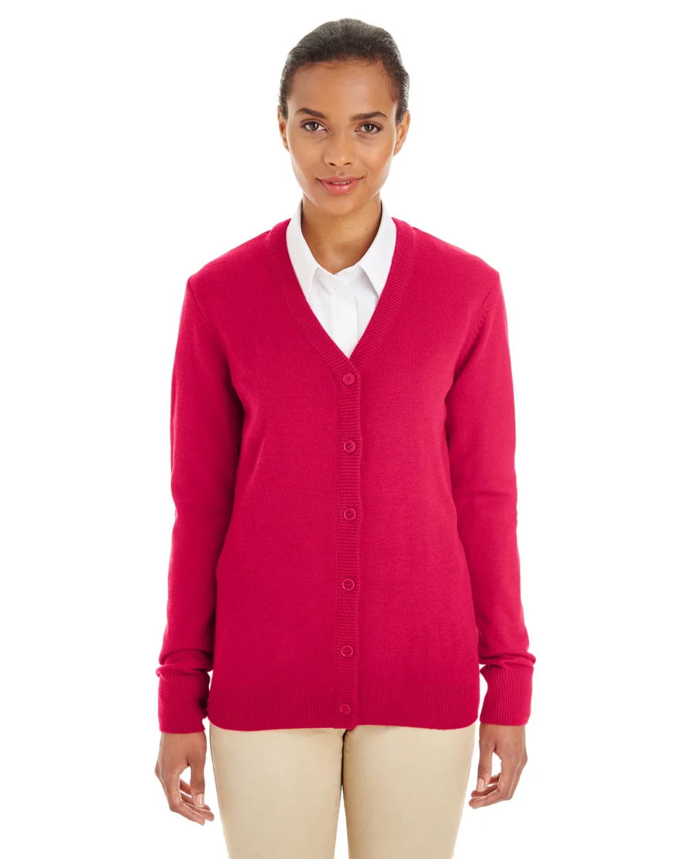 Harriton Ladies' Pilbloc™ V-Neck Button Cardigan Sweater
