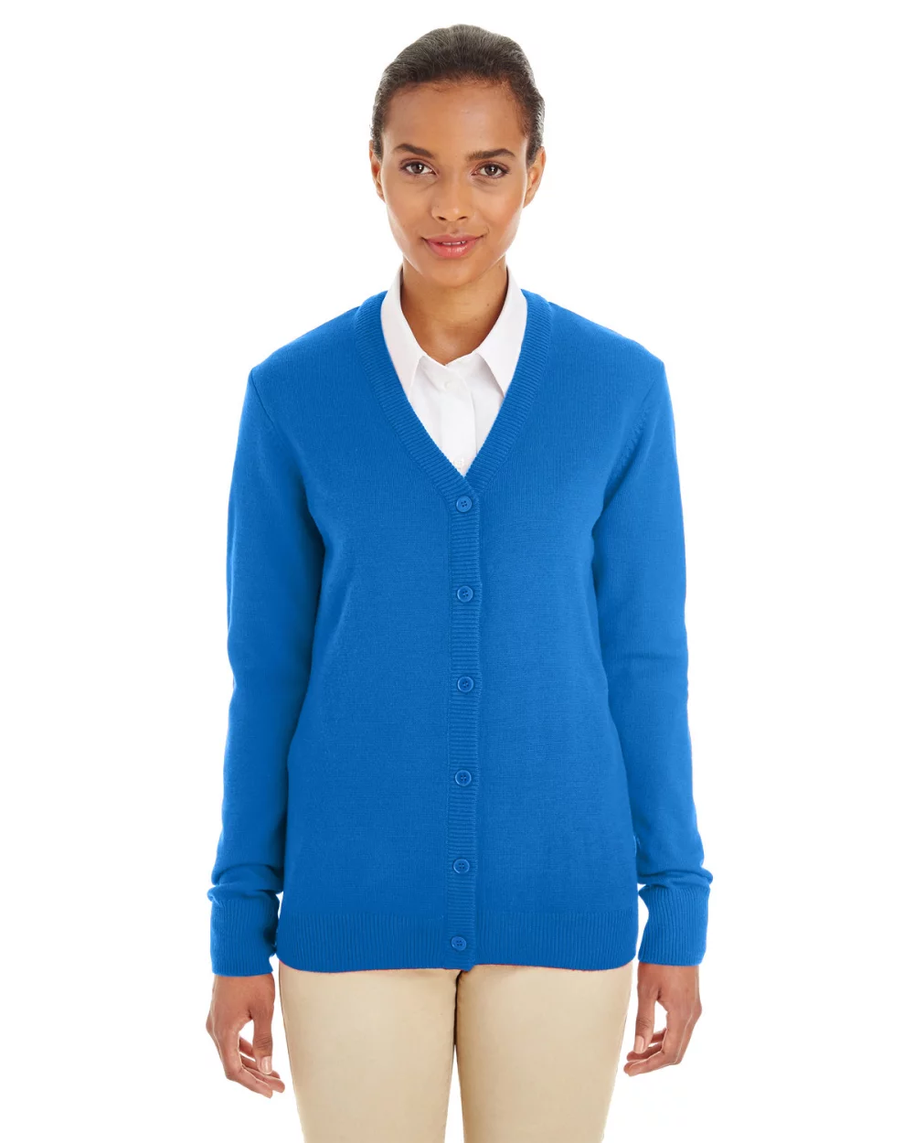 Harriton Ladies' Pilbloc™ V-Neck Button Cardigan Sweater