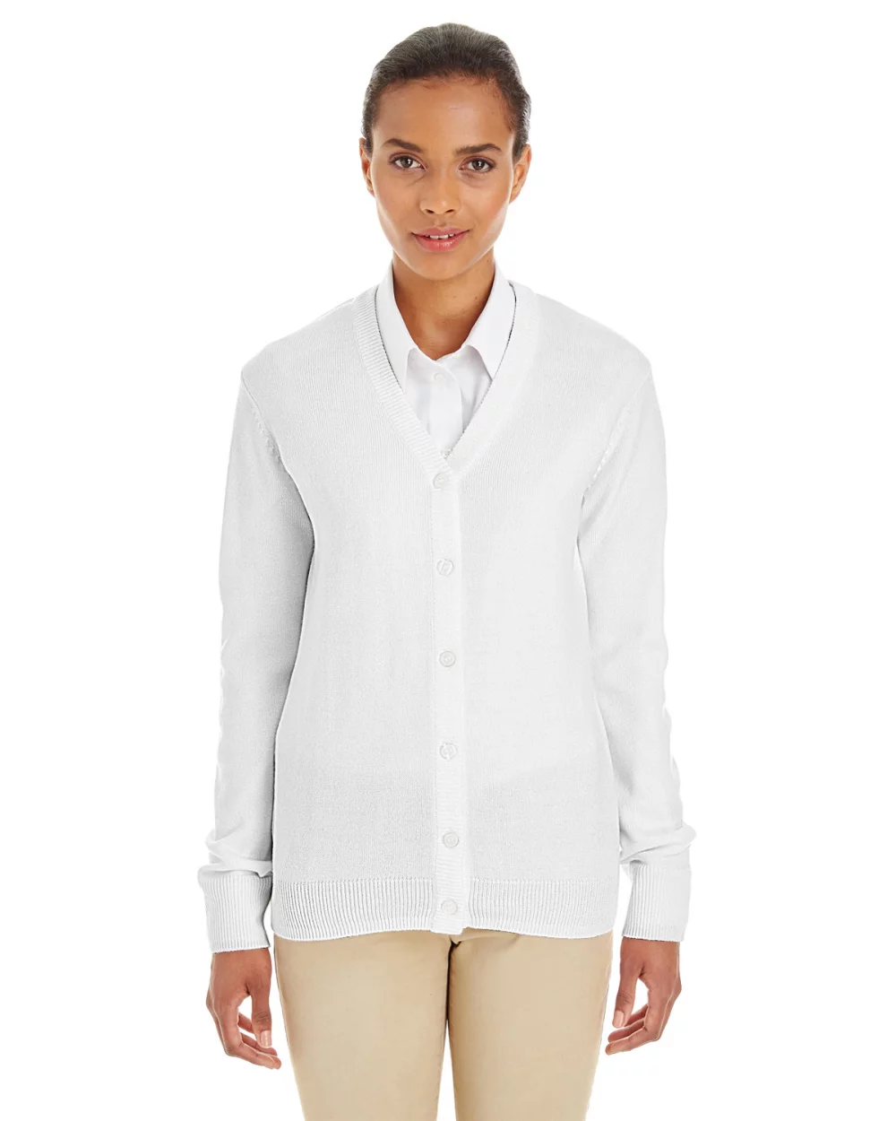 Harriton Ladies' Pilbloc™ V-Neck Button Cardigan Sweater