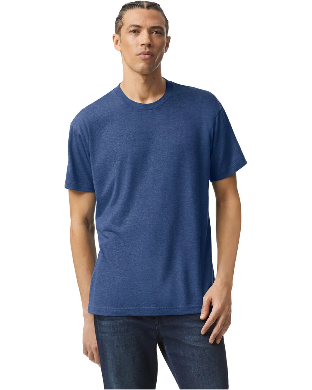 T-shirt de course à manches courtes unisexe en mélange de triblend d'American Apparel.