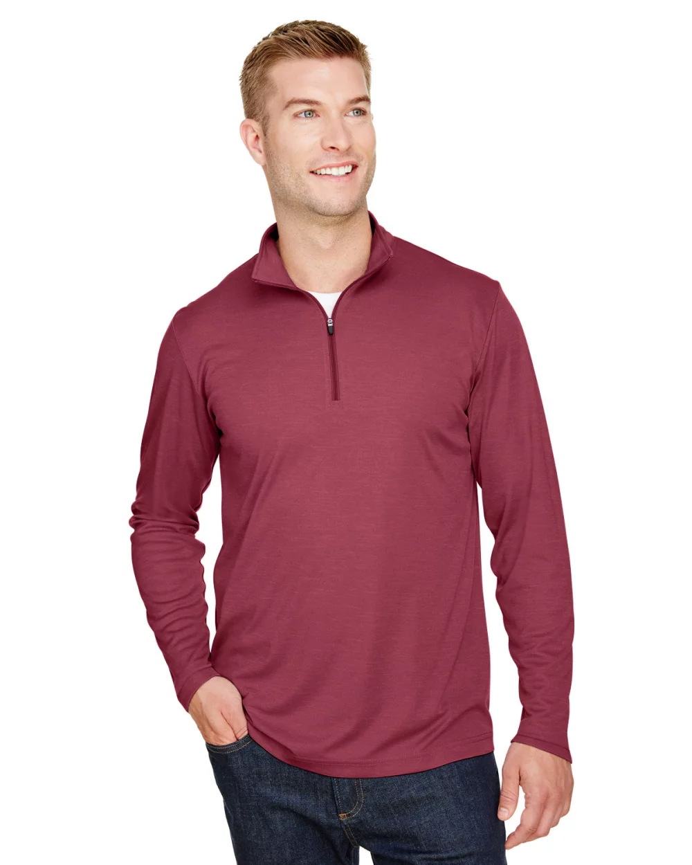 Team 365 Men's Zone Sonic Heather Performance Quarter-Zip
