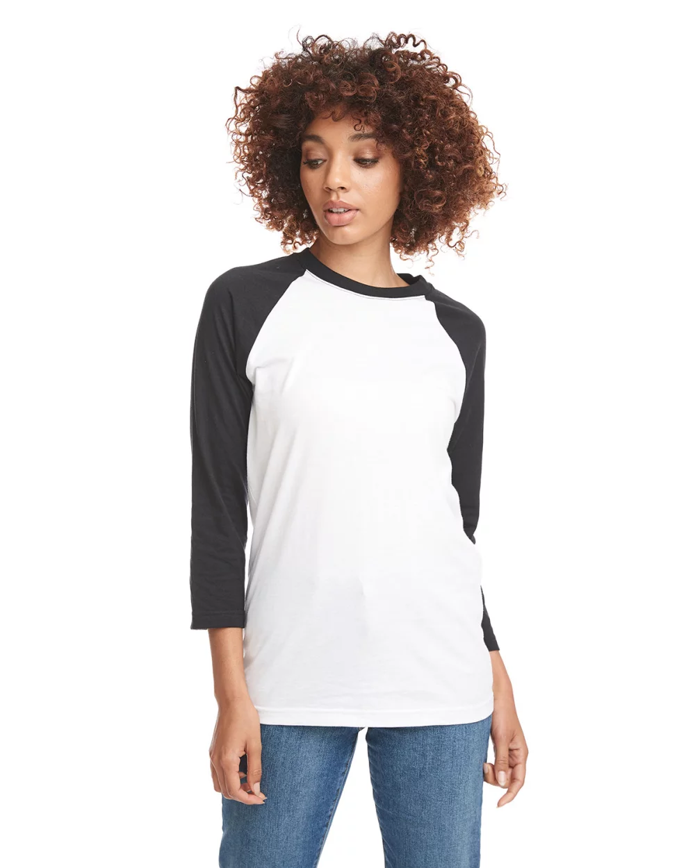 T-shirt de baseball à manches raglan trois-quarts en CVC unisexe de NEXT LEVEL APPAREL