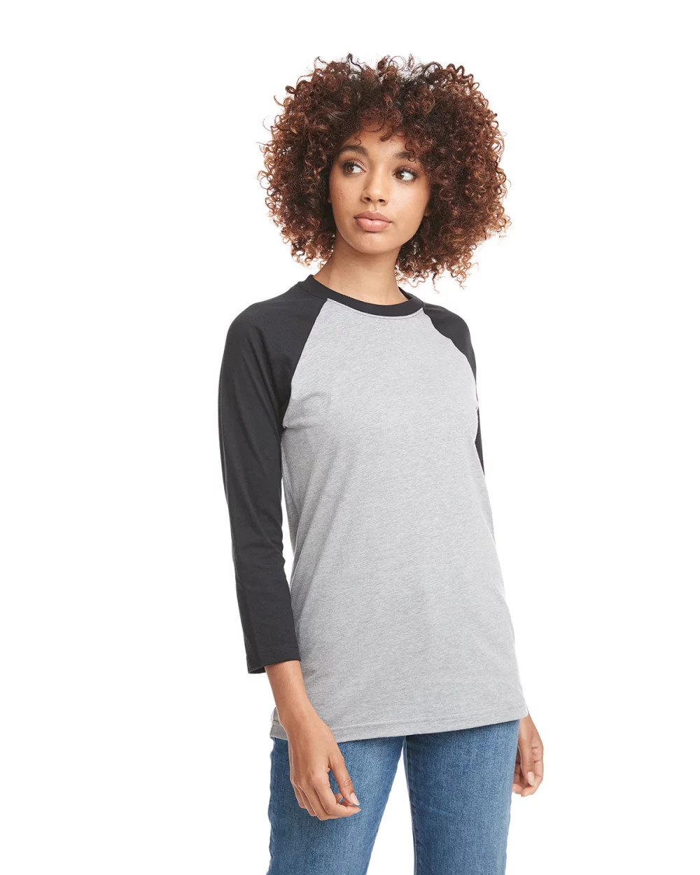 T-shirt de baseball à manches raglan trois-quarts en CVC unisexe de NEXT LEVEL APPAREL