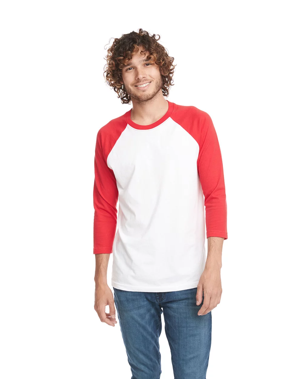 NEXT LEVEL APPAREL Unisex CVC Three-Quarter Sleeve Raglan Baseball T-Shirt