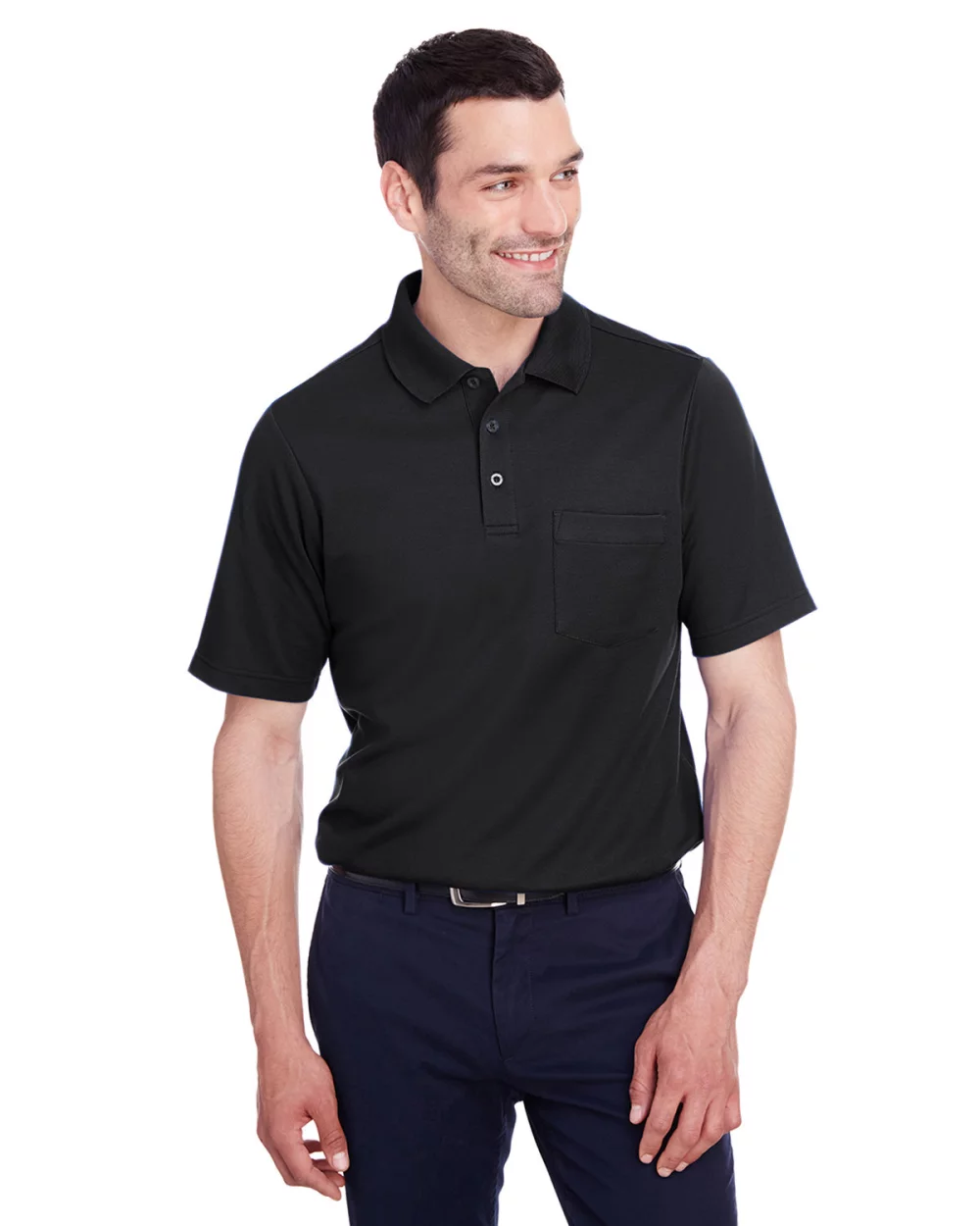 DEVON AND JONES Men's CrownLux Performance™ Plaited Polo with Pocket