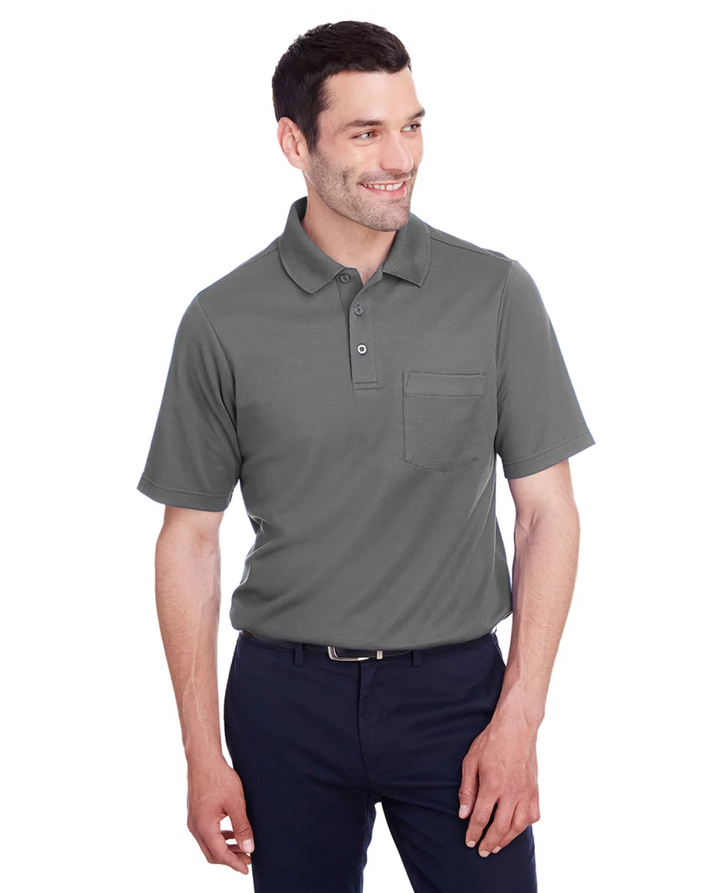 DEVON AND JONES Men's CrownLux Performance™ Plaited Polo with Pocket