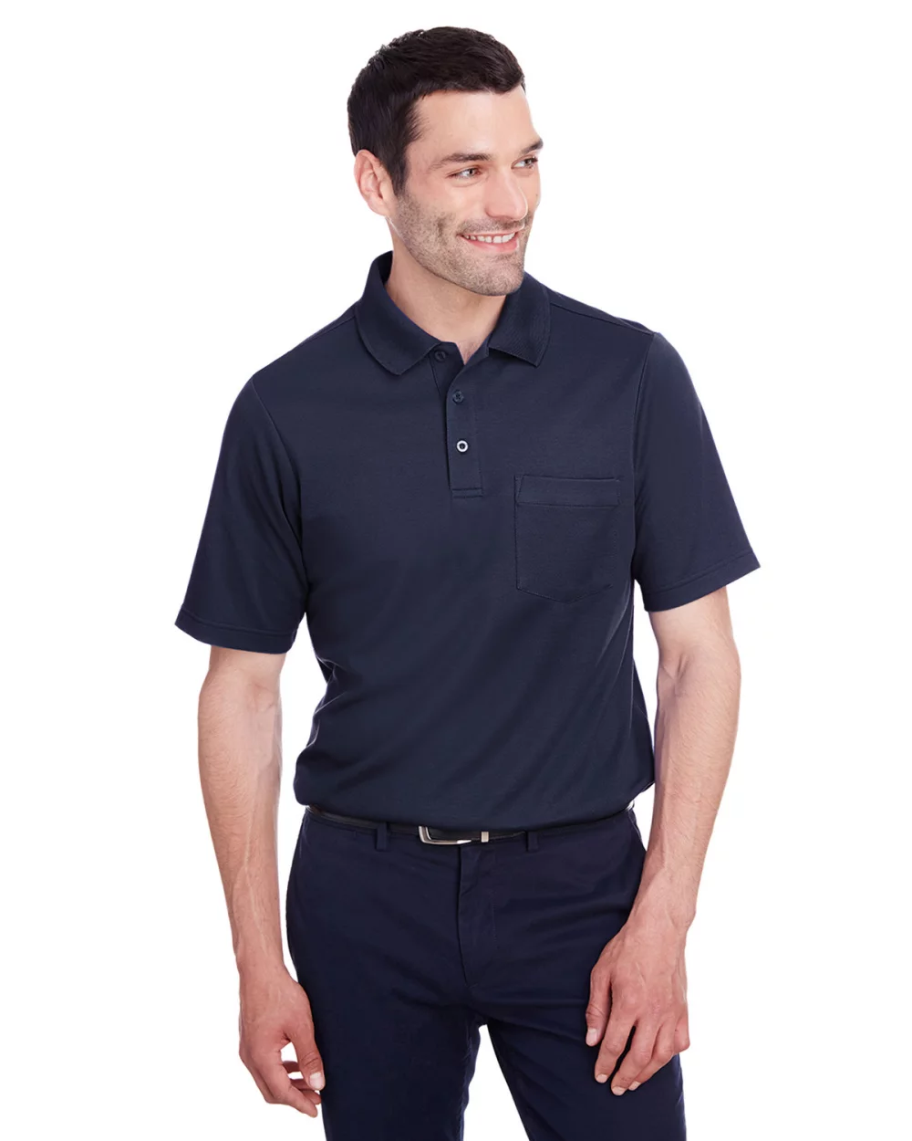 DEVON AND JONES Men's CrownLux Performance™ Plaited Polo with Pocket