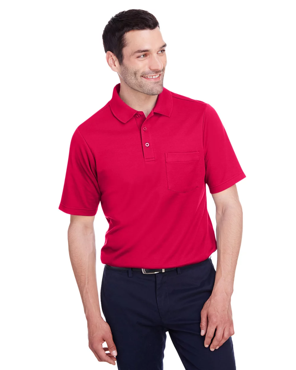 DEVON AND JONES Men's CrownLux Performance™ Plaited Polo with Pocket