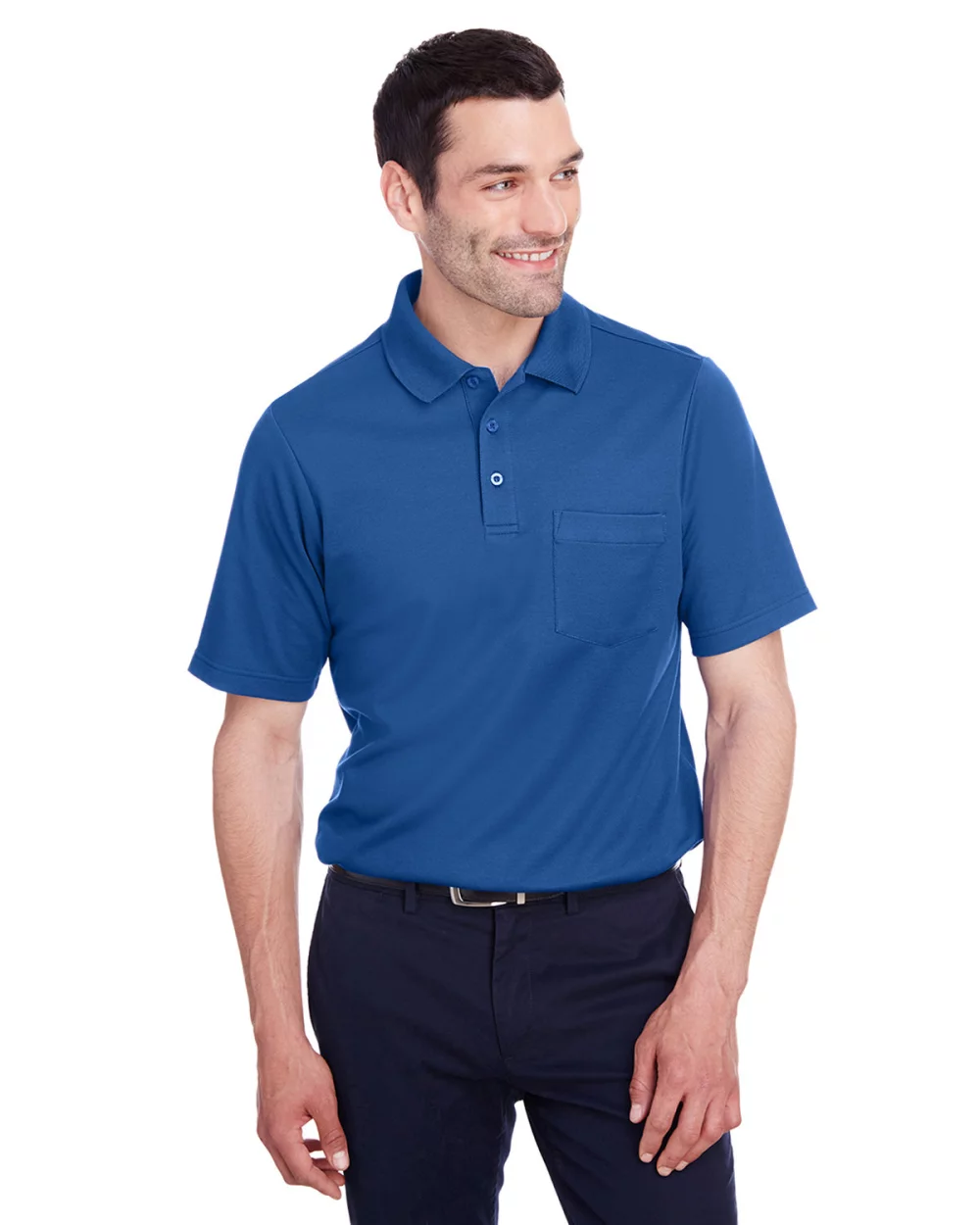 DEVON AND JONES Men's CrownLux Performance™ Plaited Polo with Pocket