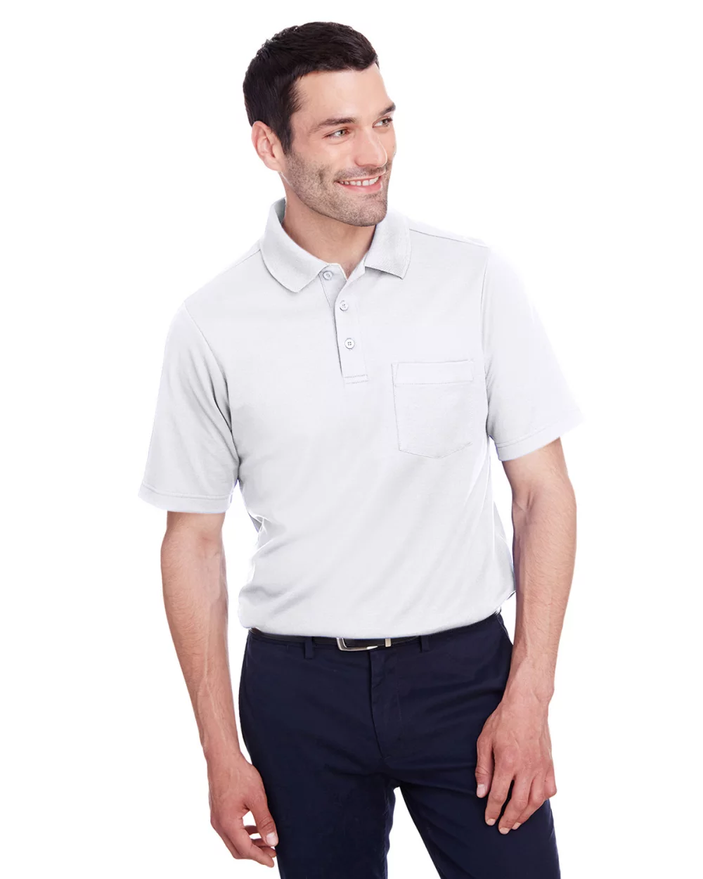 DEVON AND JONES Men's CrownLux Performance™ Plaited Polo with Pocket