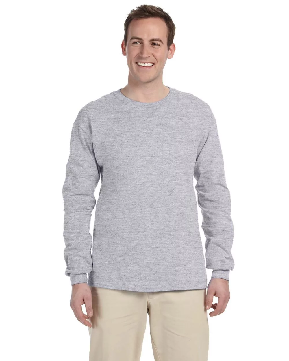 T-shirt à manches longues en coton HD pour adultes de Fruit of the Loom.
