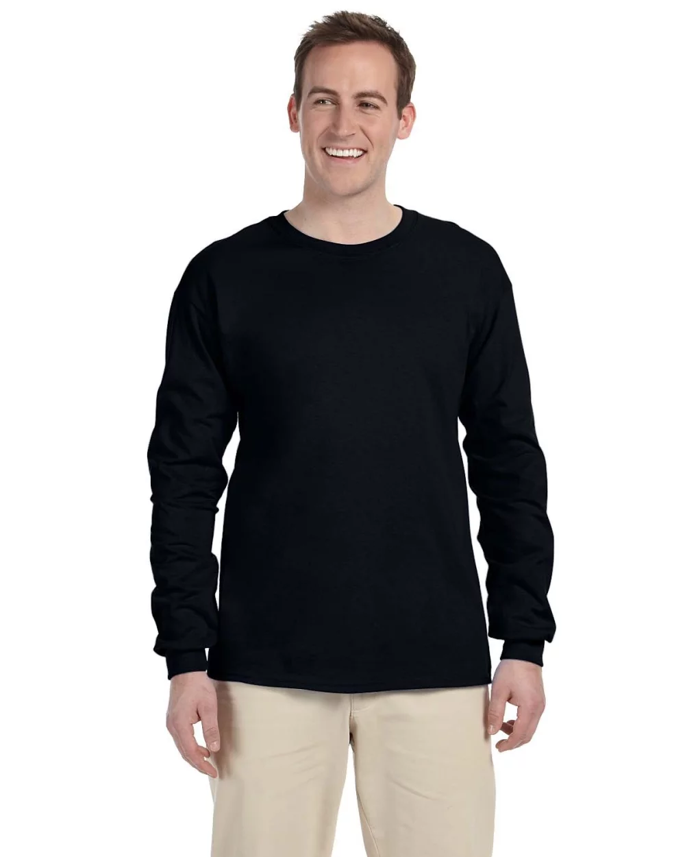 T-shirt à manches longues en coton HD pour adultes de Fruit of the Loom.