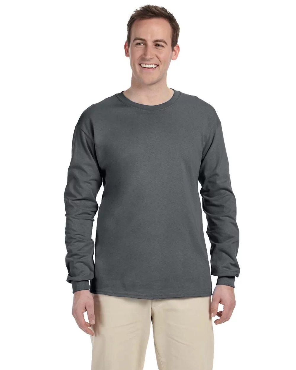 T-shirt à manches longues en coton HD pour adultes de Fruit of the Loom.