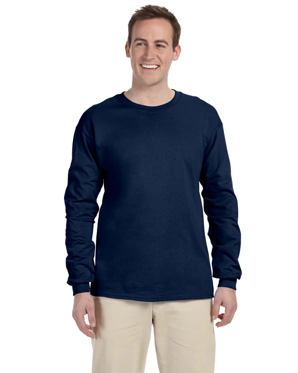 T-shirt à manches longues en coton HD pour adultes de Fruit of the Loom.