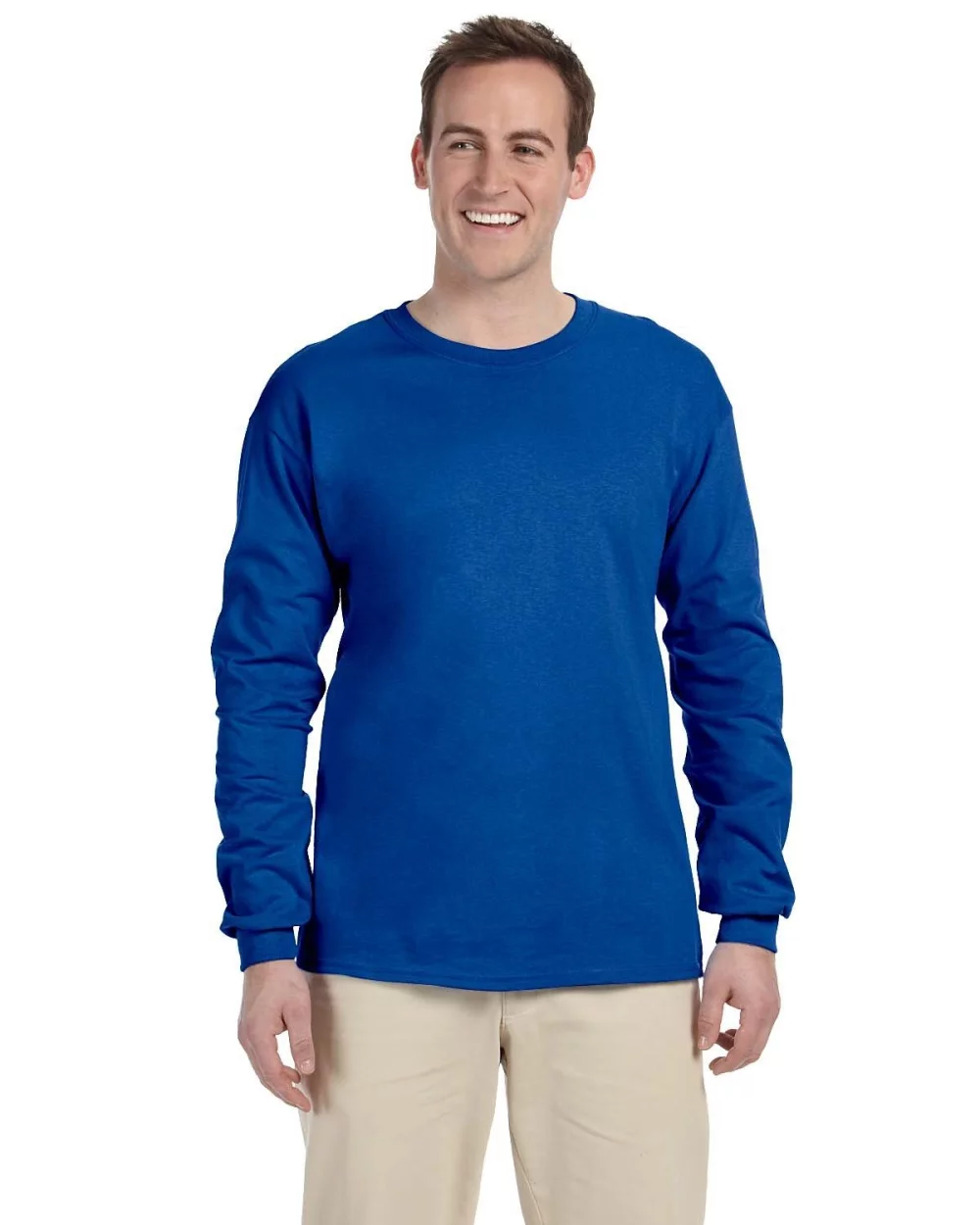 T-shirt à manches longues en coton HD pour adultes de Fruit of the Loom.