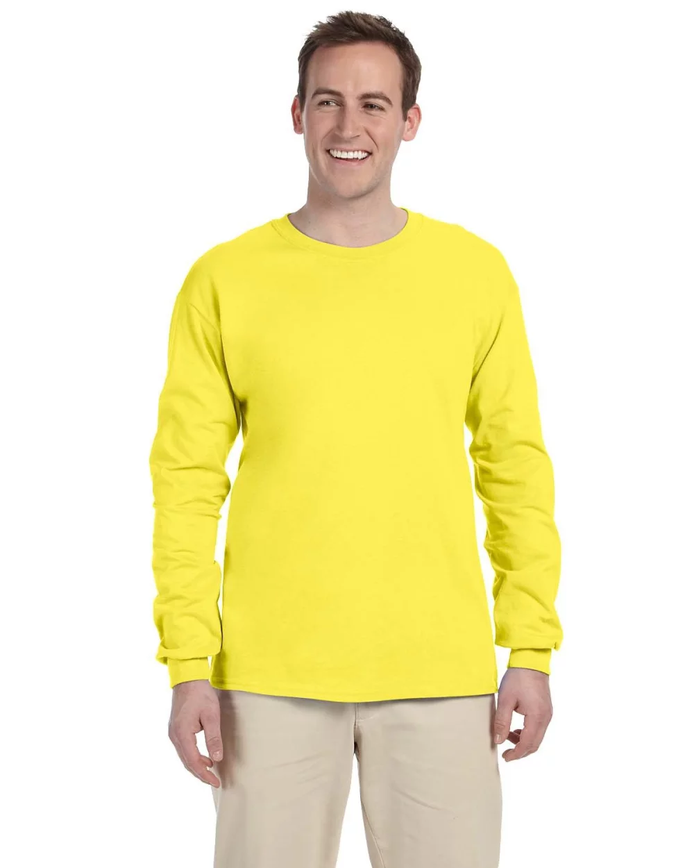 T-shirt à manches longues en coton HD pour adultes de Fruit of the Loom.