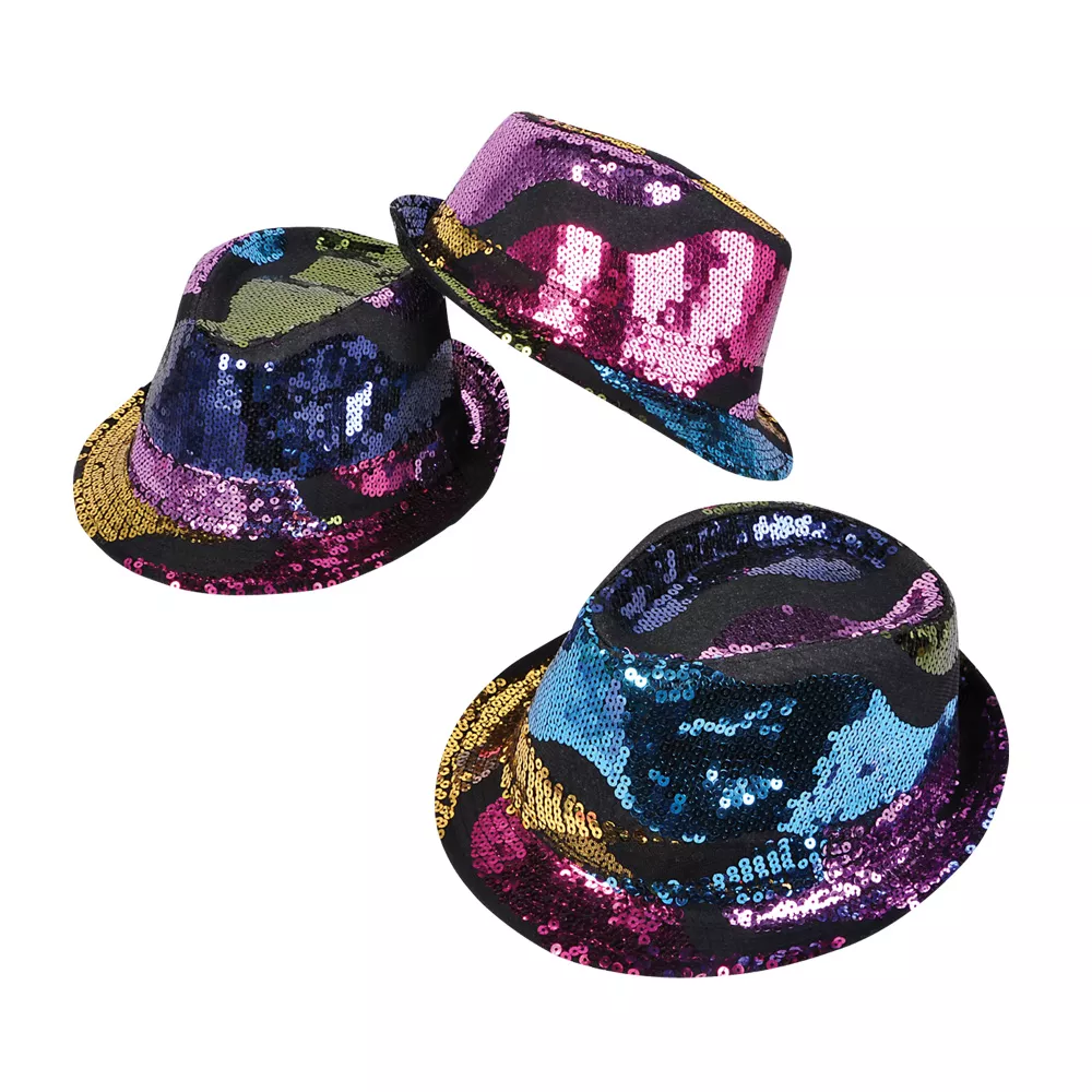 Multi-Color Sequin Fedora Hat