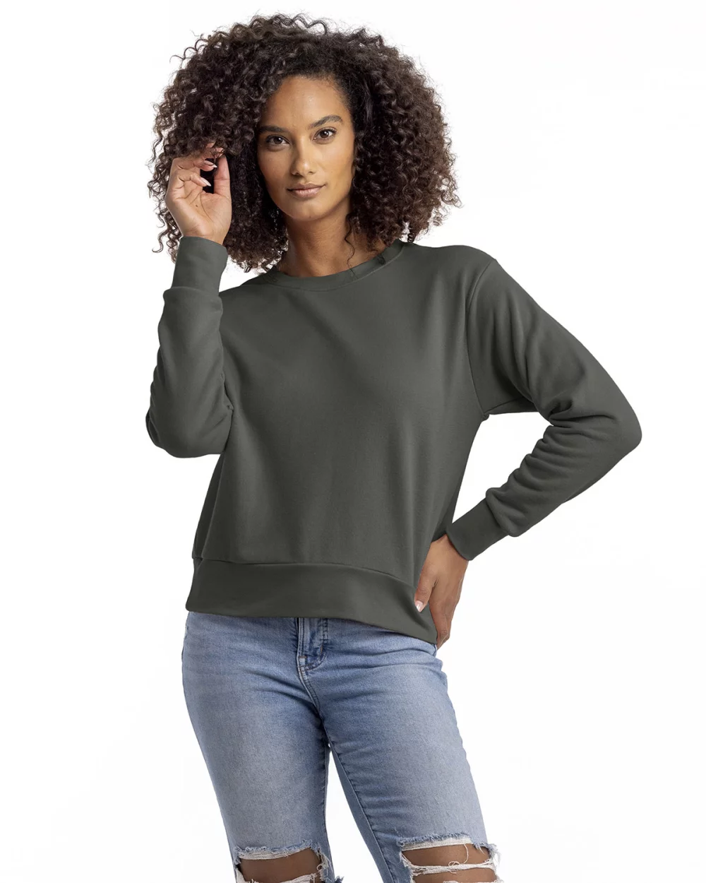 NEXT LEVEL APPAREL Ladies' Laguna Sueded Sweatshirt