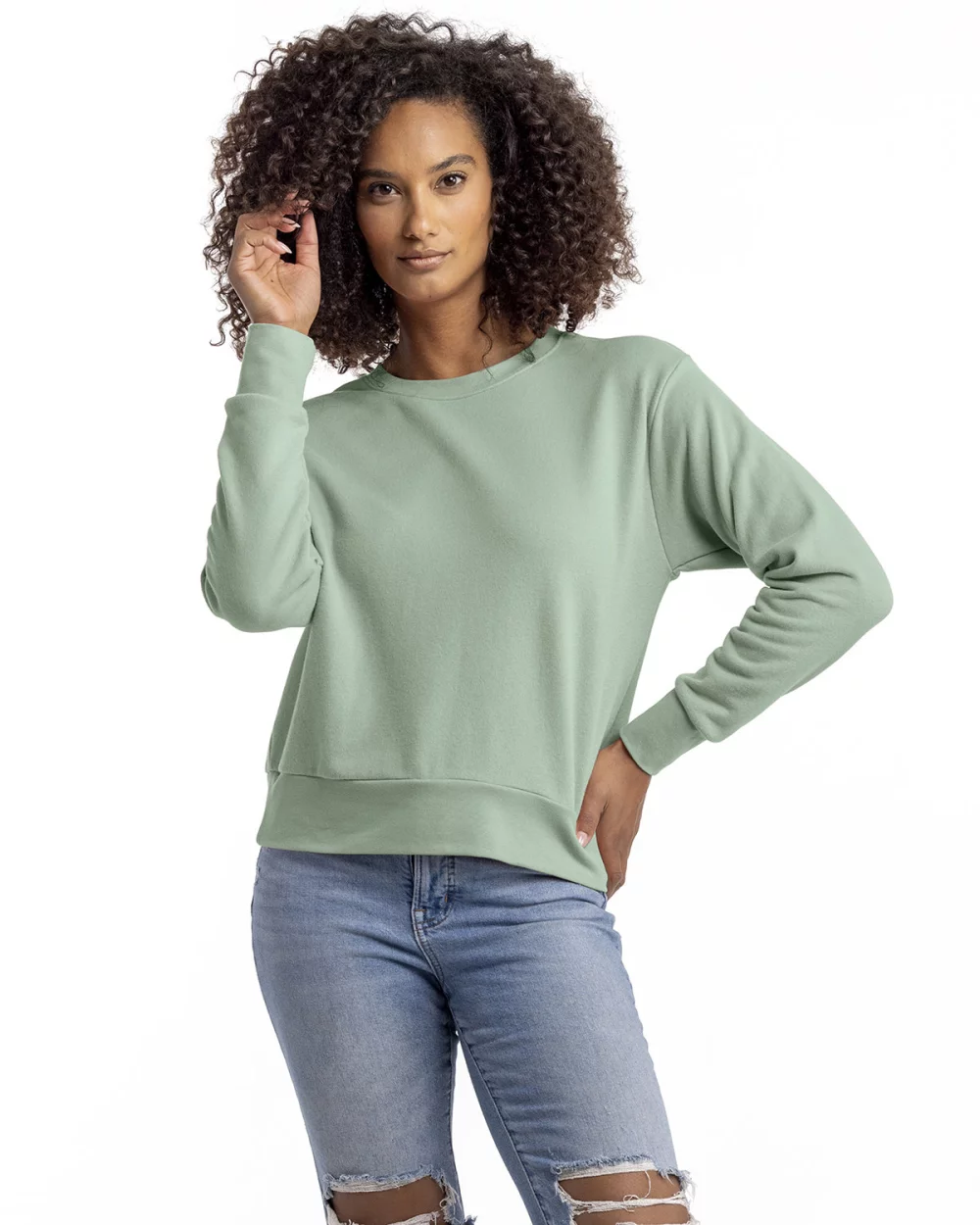 NEXT LEVEL APPAREL Ladies' Laguna Sueded Sweatshirt