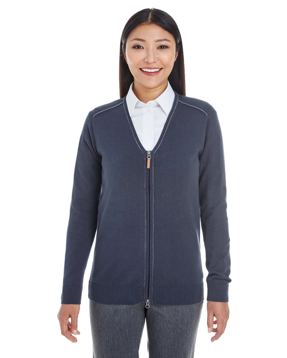 Cardigan à fermeture éclair intégrale pour femme DEVON AND JONES Manchester entièrement façonné