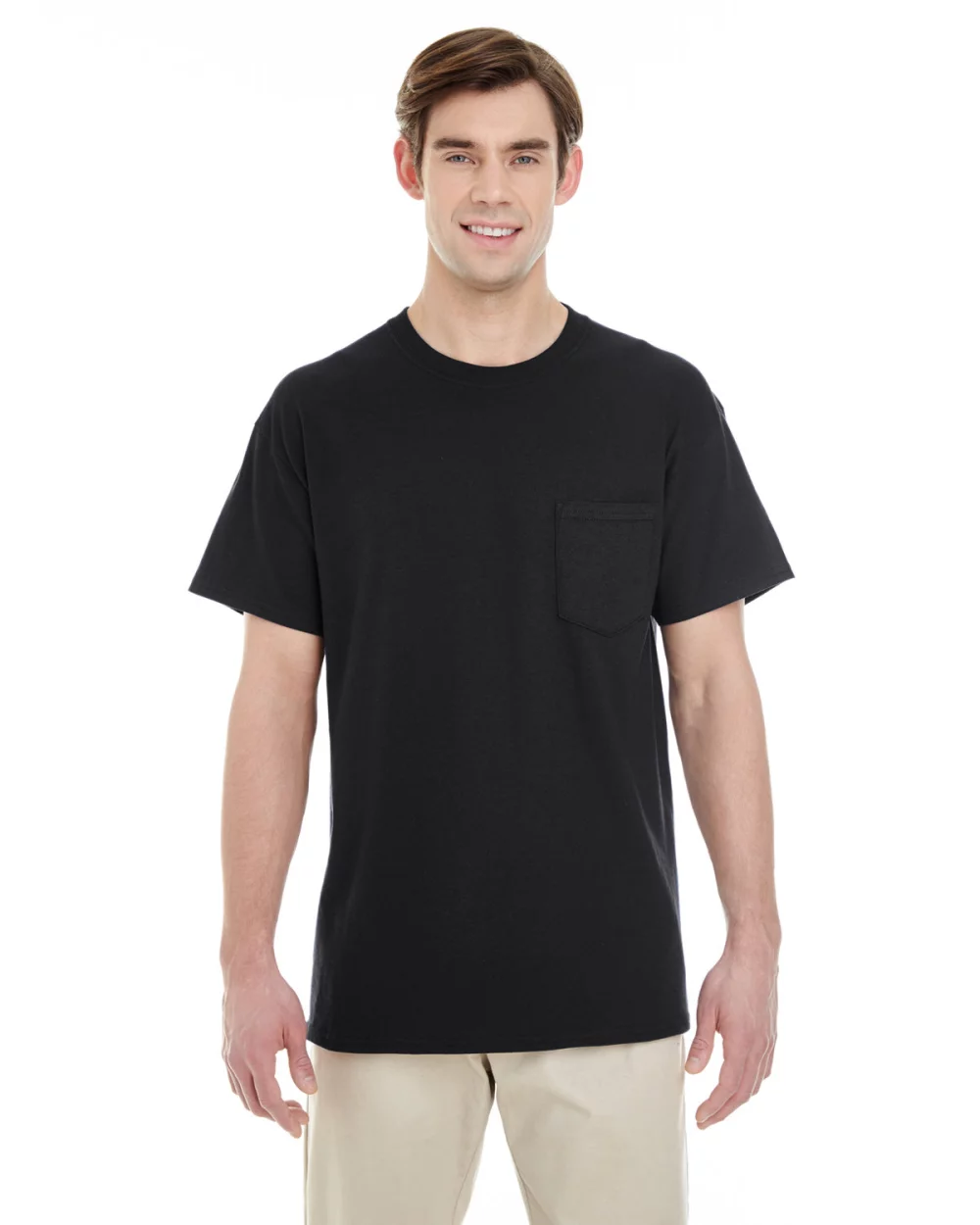 T-shirt à poche en coton lourd unisexe de Gildan