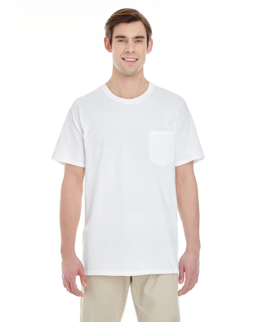 T-shirt à poche en coton lourd unisexe de Gildan