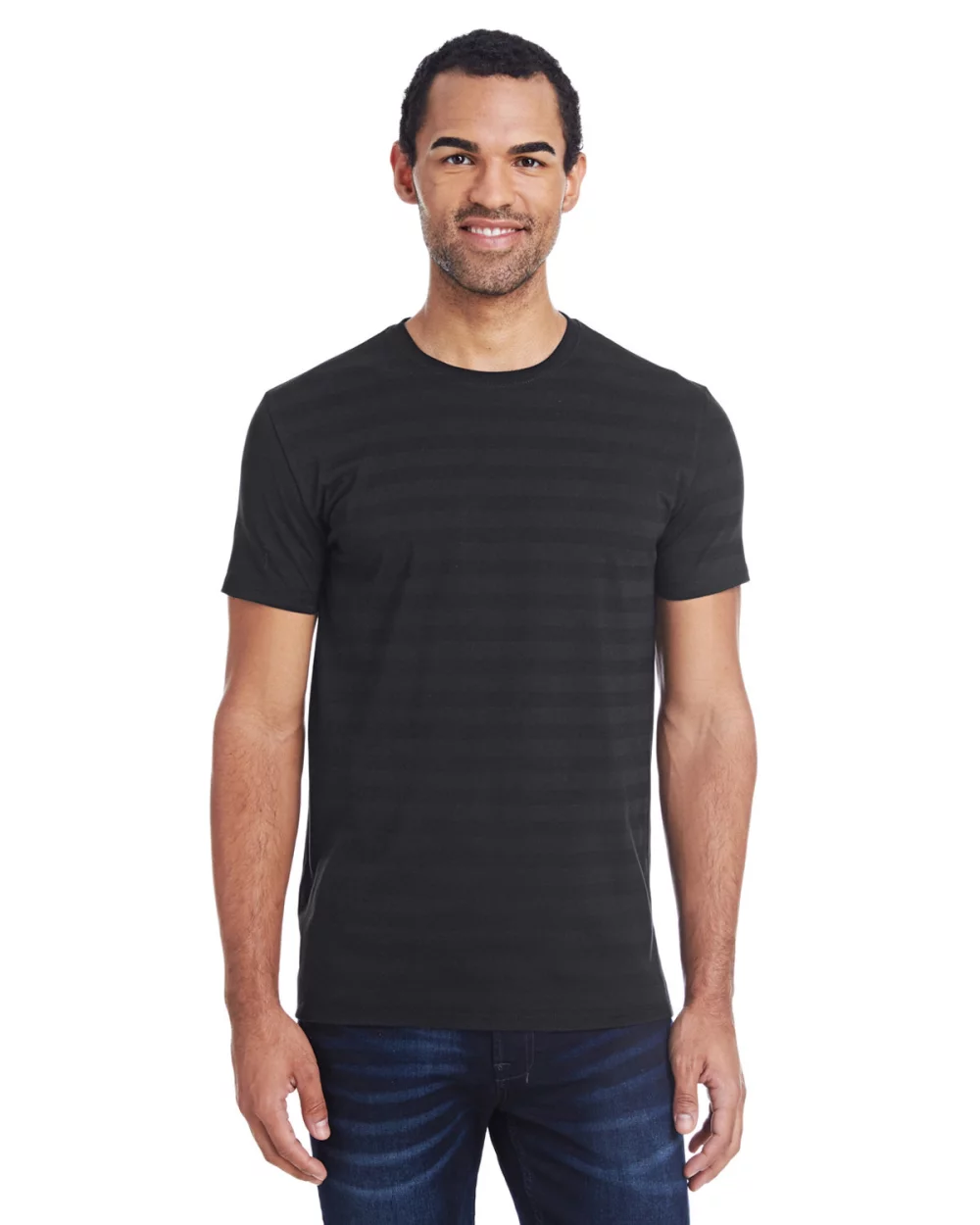 T-shirt à rayures invisibles à manches courtes pour hommes de THREADFAST.