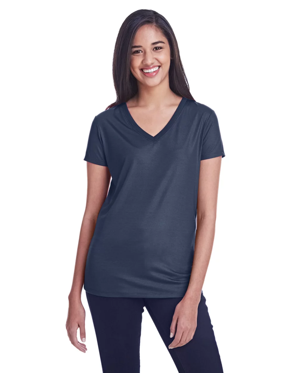THREADFAST Ladies' Liquid Jersey V-Neck T-Shirt