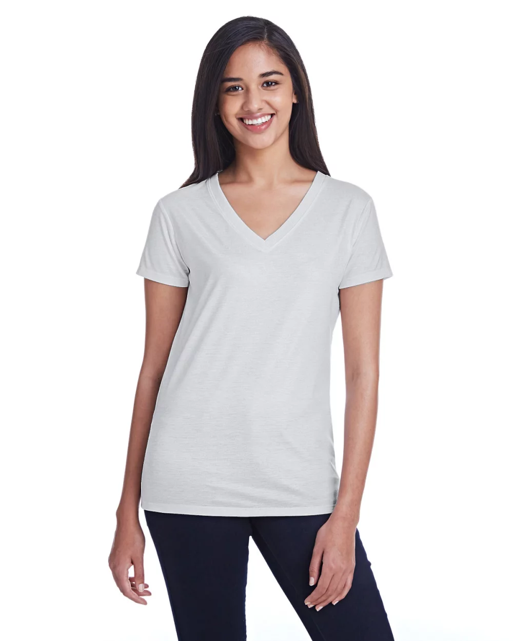 THREADFAST Ladies' Liquid Jersey V-Neck T-Shirt