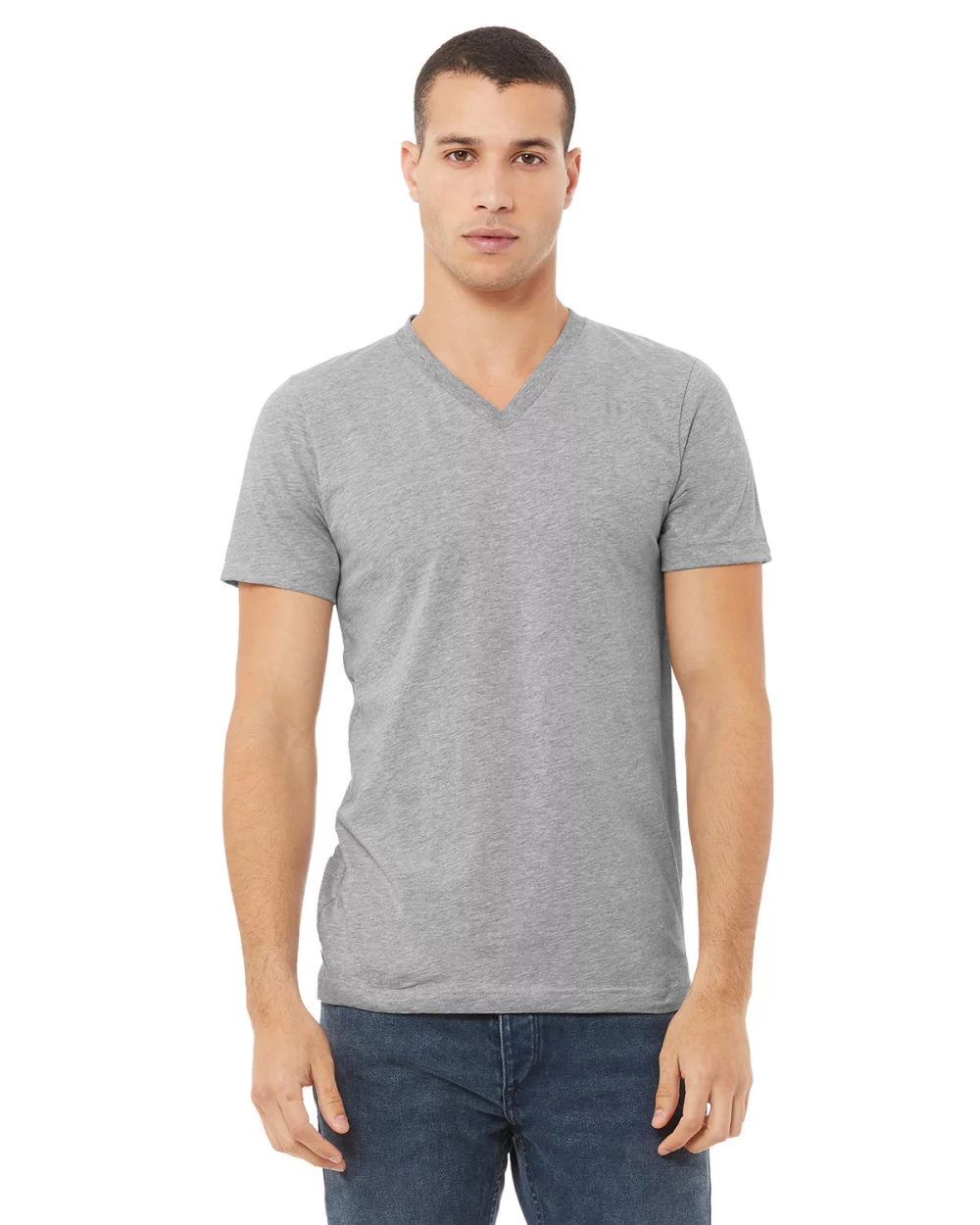T-shirt col V en jersey CVC unisexe de BELLA+CANVAS.