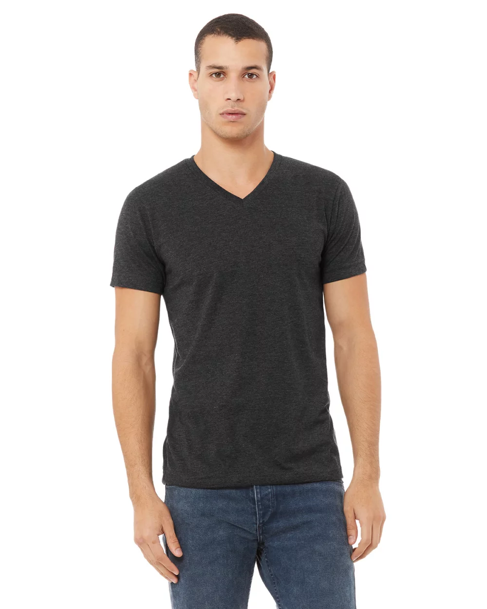 T-shirt col V en jersey CVC unisexe de BELLA+CANVAS.