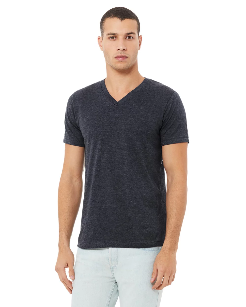 T-shirt col V en jersey CVC unisexe de BELLA+CANVAS.