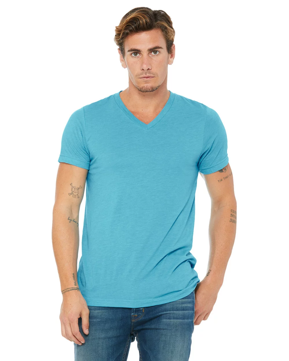 T-shirt col V unisexe en mélange triblend de BELLA+CANVAS