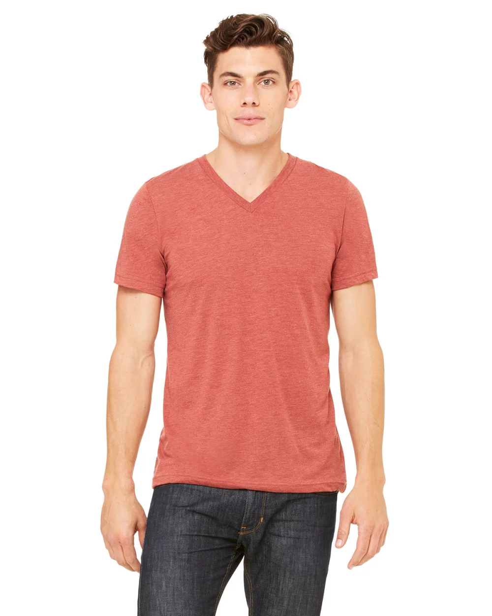 T-shirt col V unisexe en mélange triblend de BELLA+CANVAS